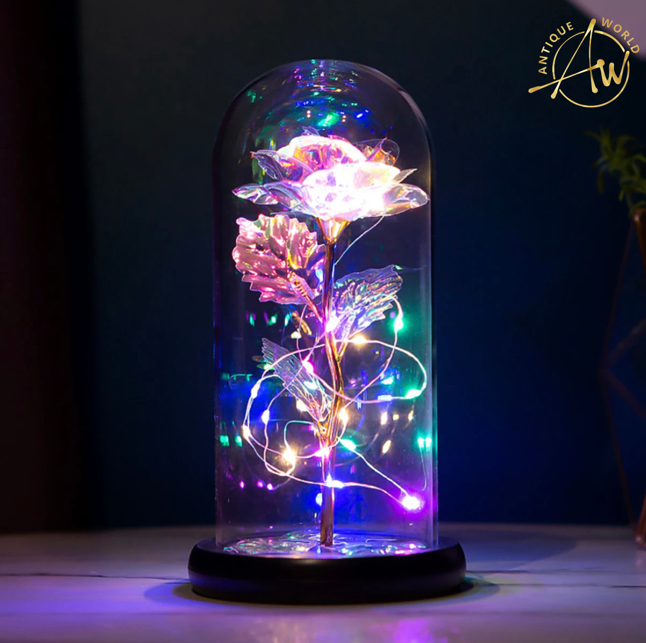 Artificial Fairy LED Dome Rose Decor
