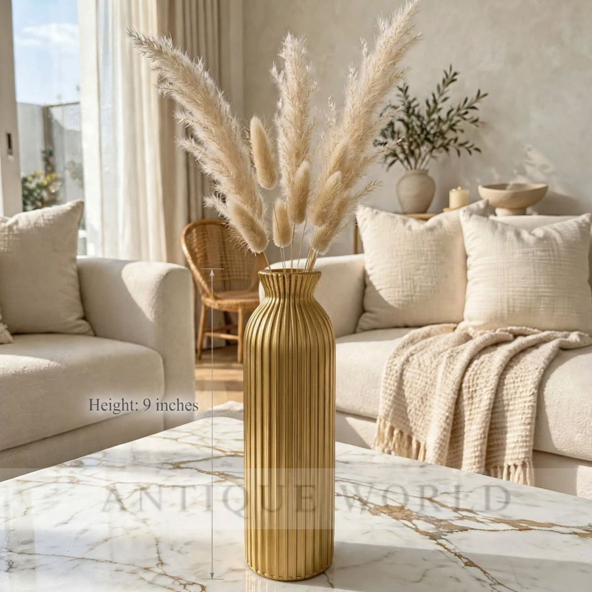 Luxury Tall Ribbed Decorative Floor Vase