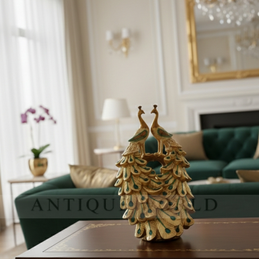The Sovereign Bird Intricate Floral Peacock Statue