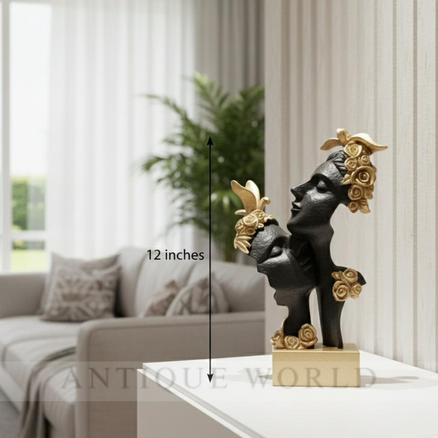 Vintage Golden Muse Double Face Sculpture