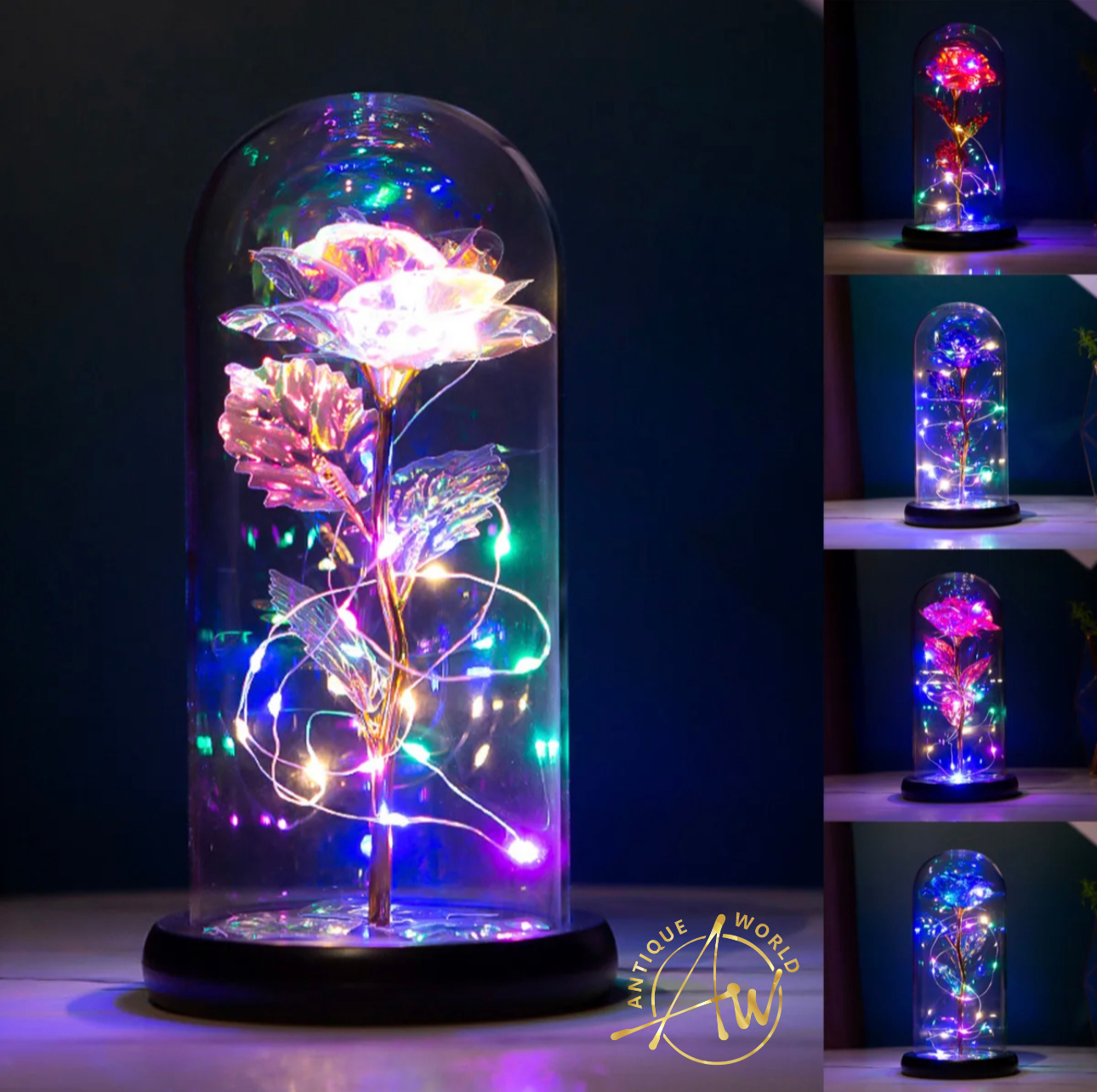 Artificial Fairy LED Dome Rose Decor