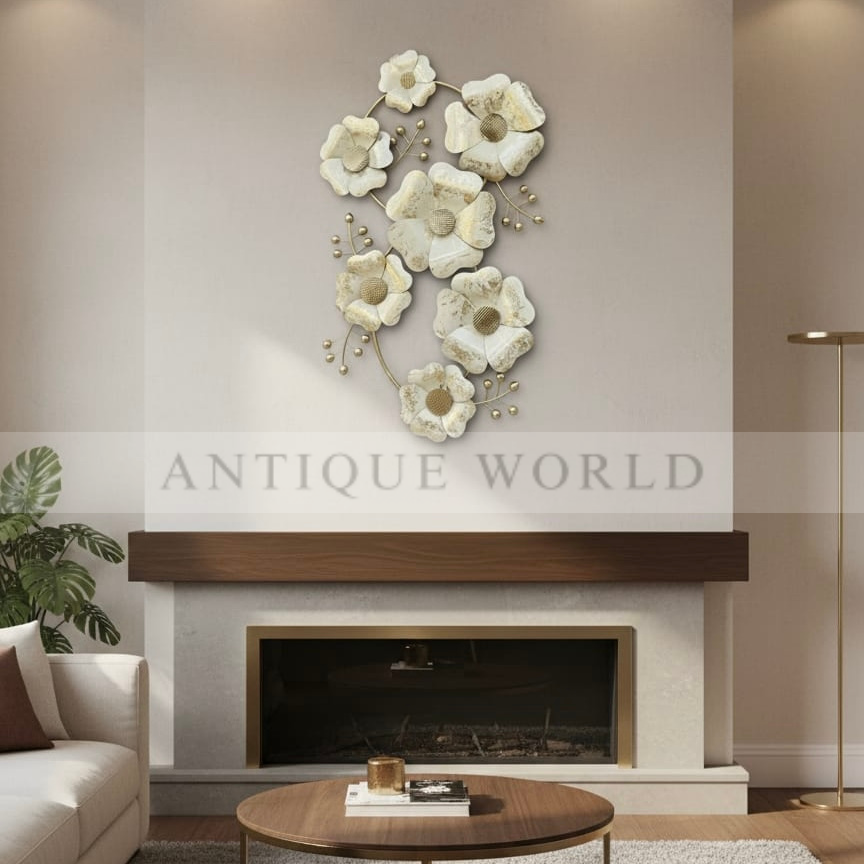 Golden Blossom Metal Wall Art