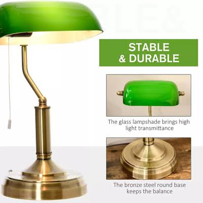 Vintage Style Banker Lamp