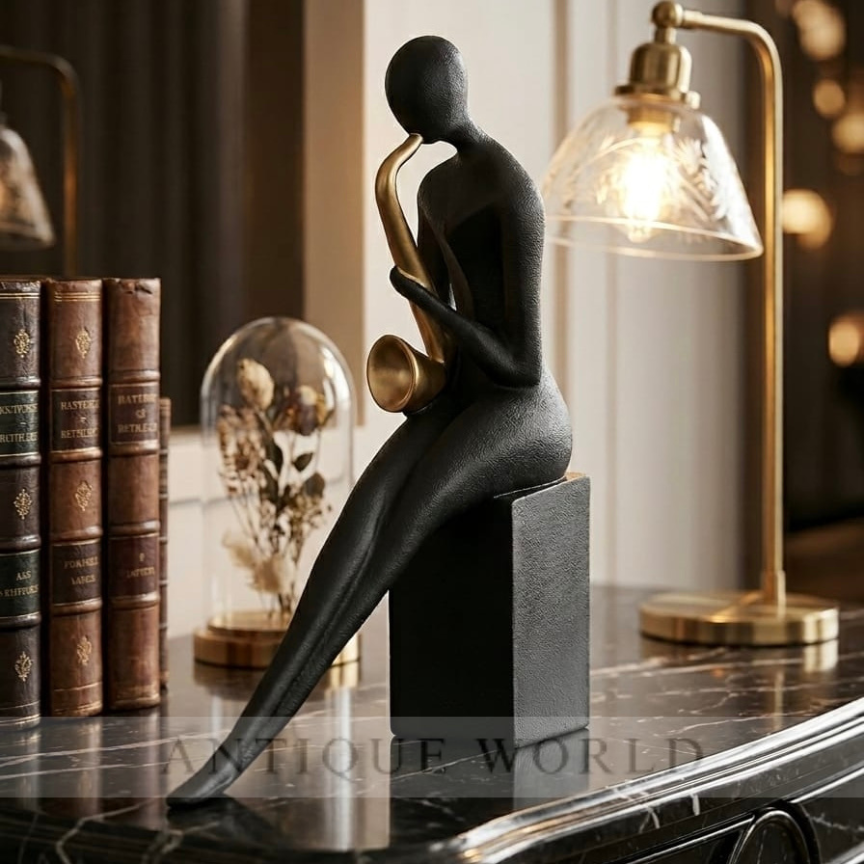 Modern Abstract Saxophone Player Resin Showpiece”