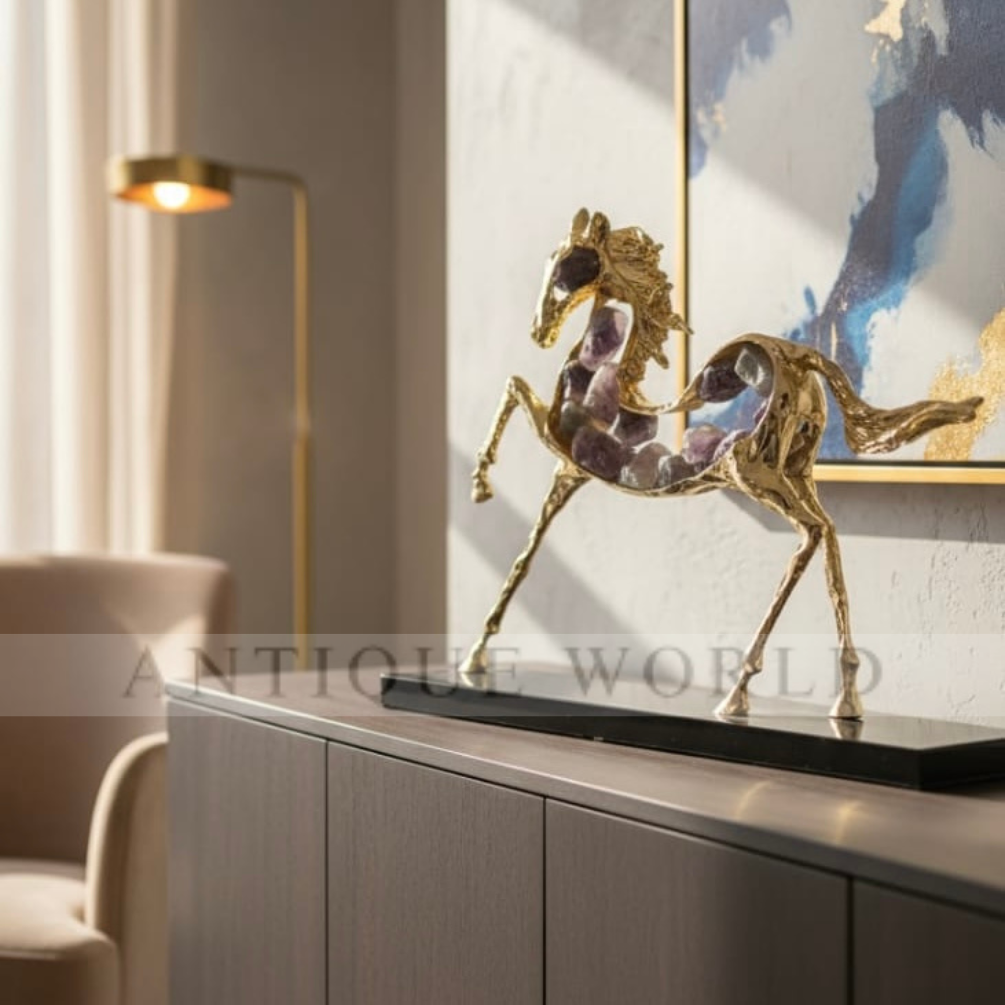 Dynamic Running Horse Showpiece