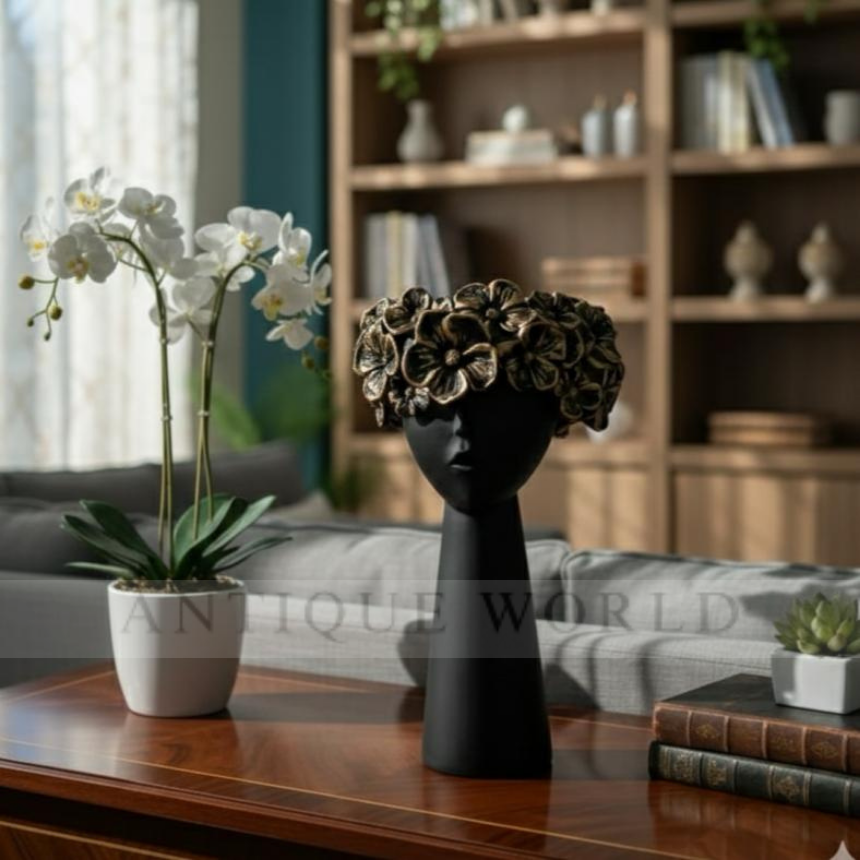 Nordic Floral Head Sculpture
