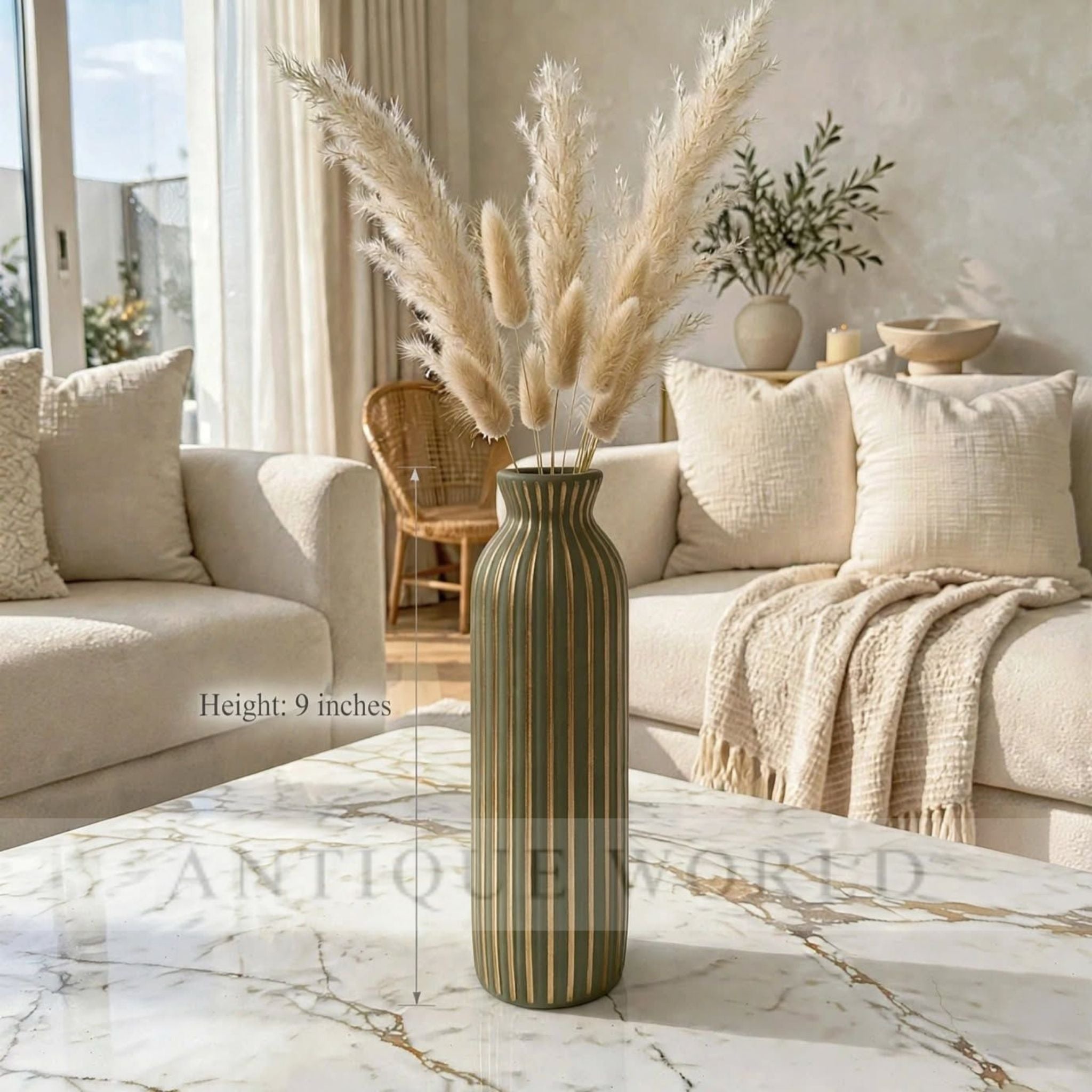 Luxury Tall Ribbed Decorative Floor Vase