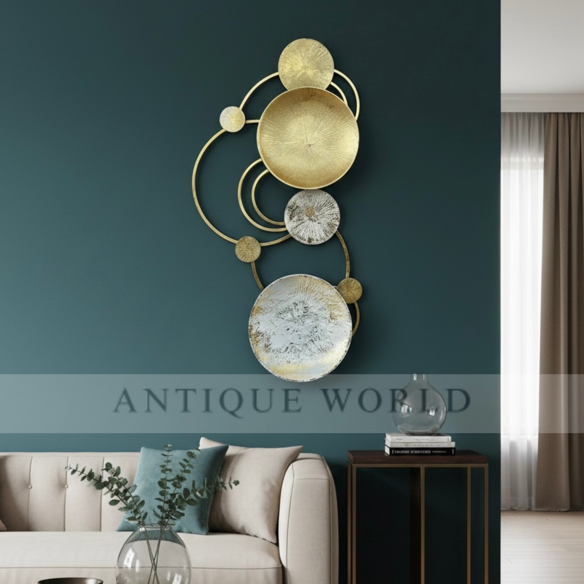 Lysandera Gold Abstract Metal Wall Art