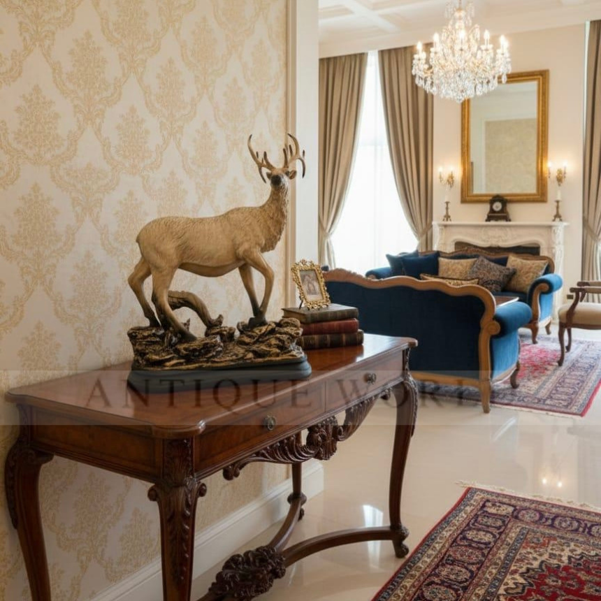 Majestic Standing Stag on Rocky Terrain