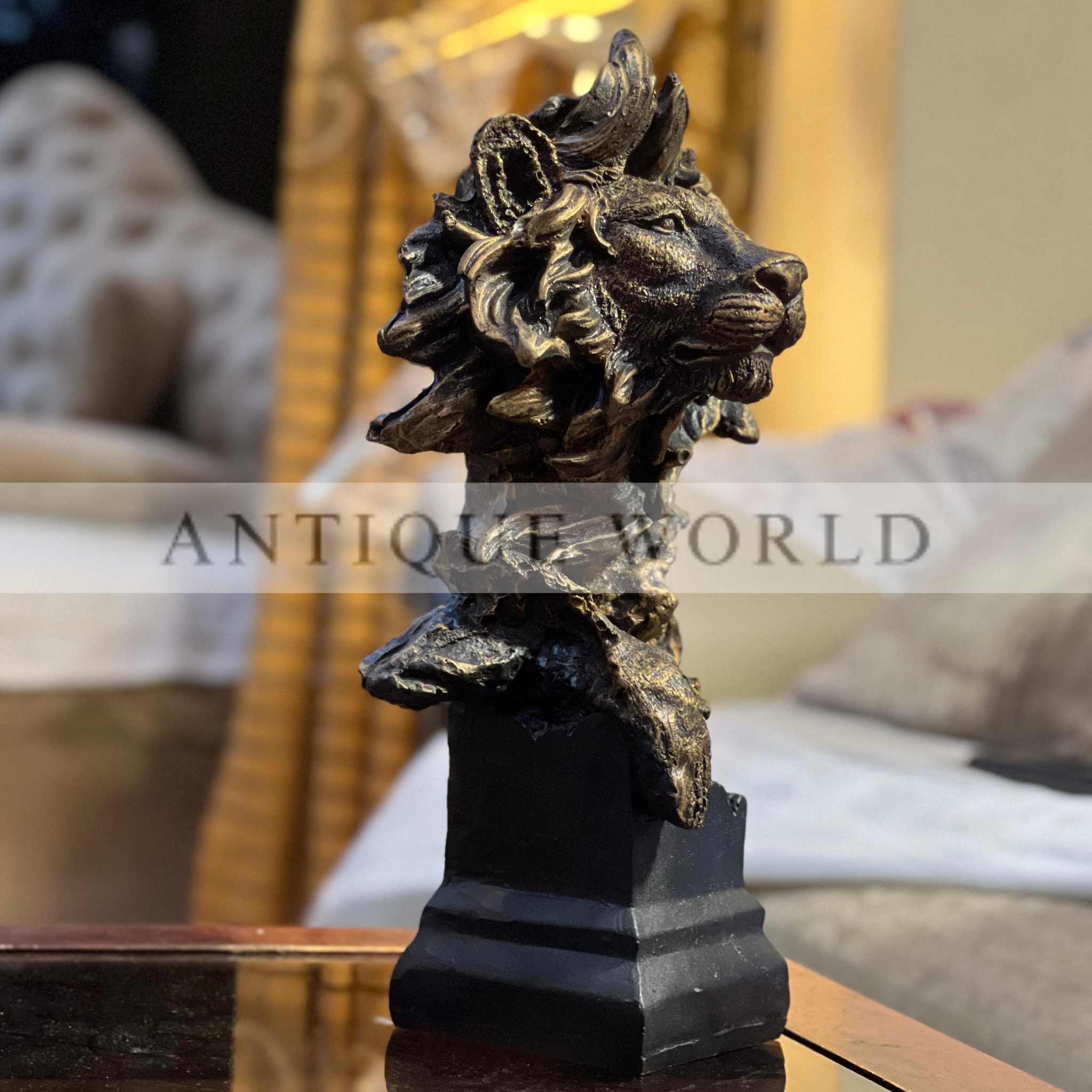 Elegant Antique Lion Sculpture