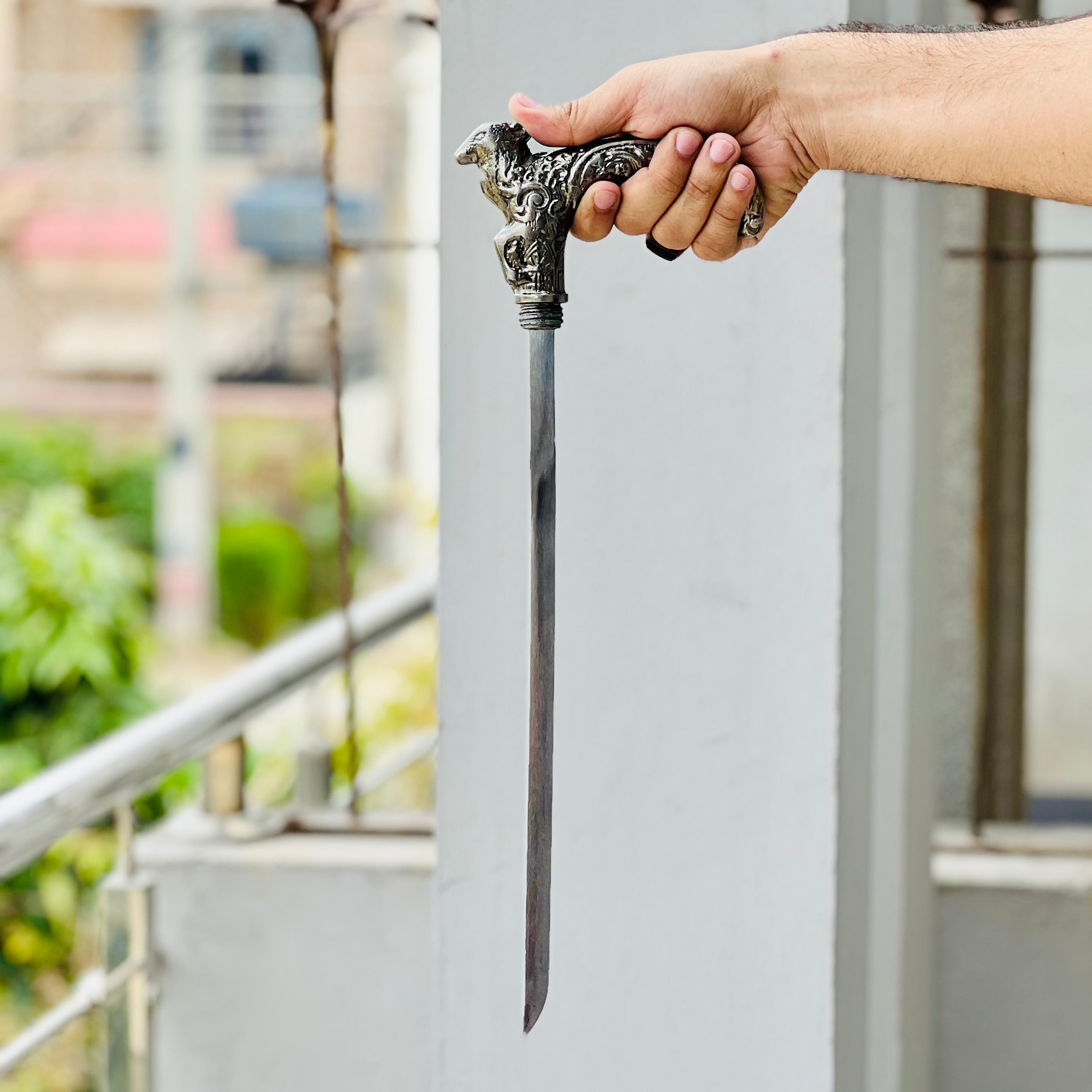 Lion Shaped Walking Cane with Hidden Sword
