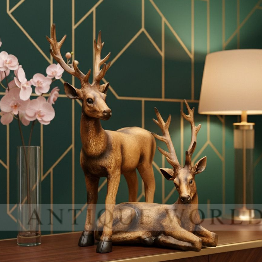 Deer Figurines Lawn Ornament ( Set of 2 )