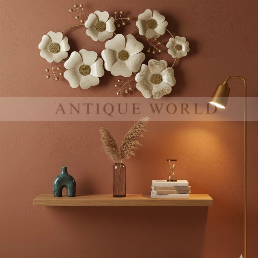 Golden Blossom Metal Wall Art