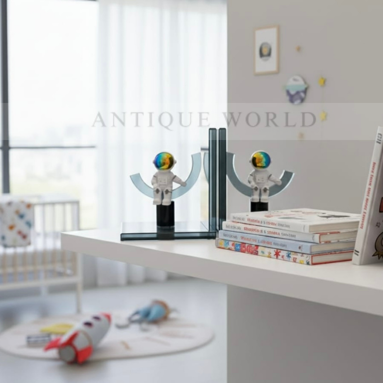 Astronaut Figurine Glass Bookends