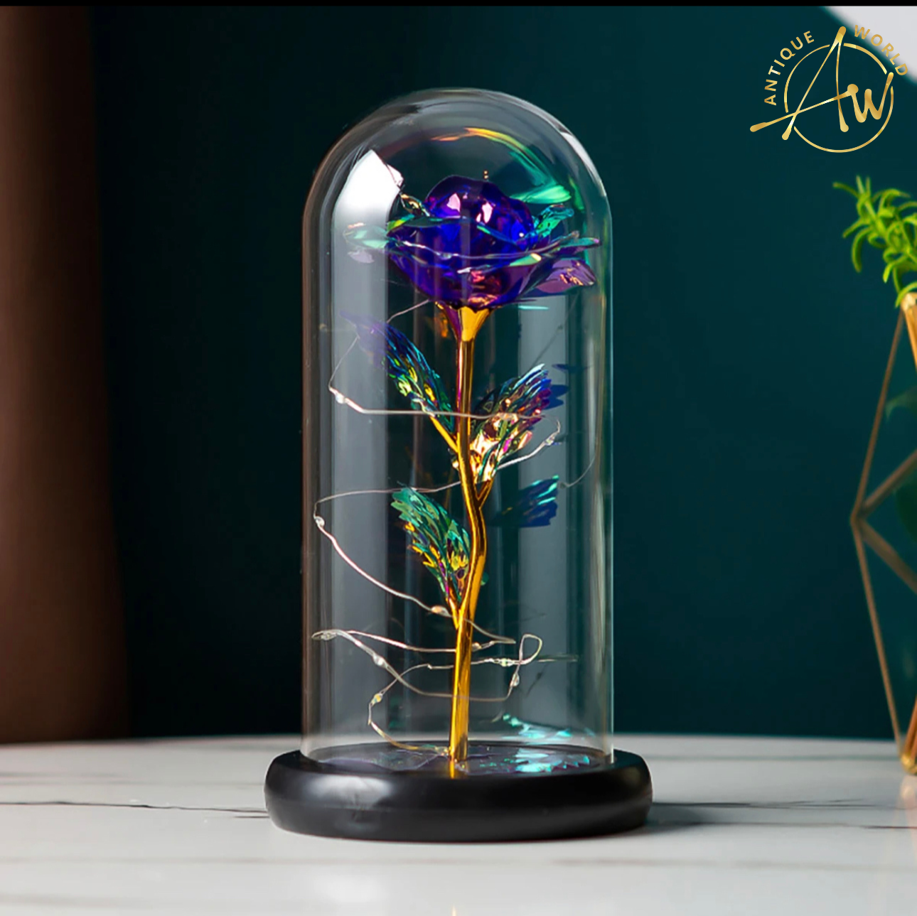 Artificial Fairy LED Dome Rose Decor
