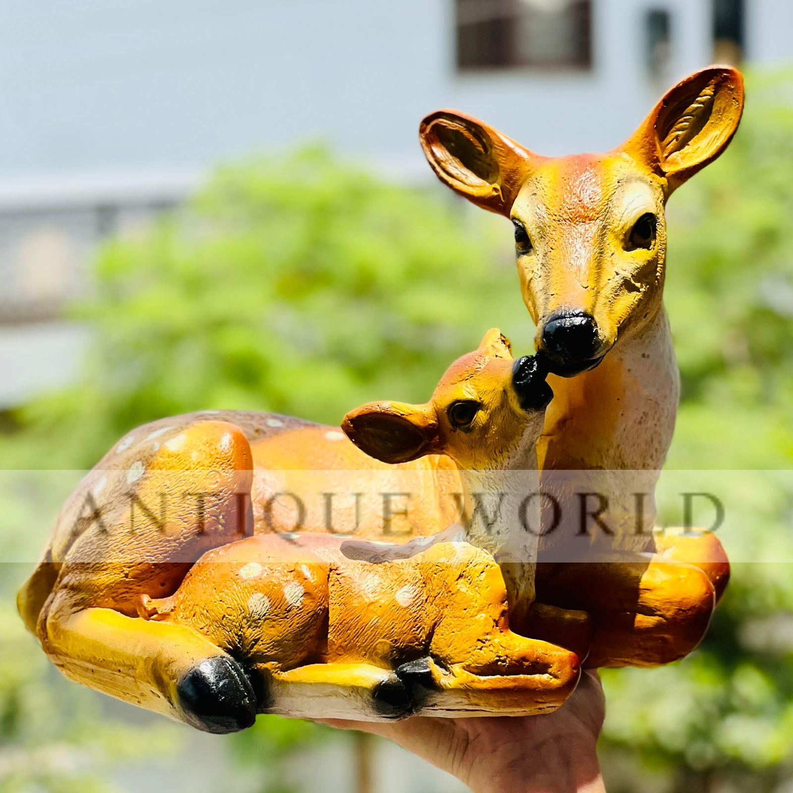 Deer & Fawn Love Due Sculpture