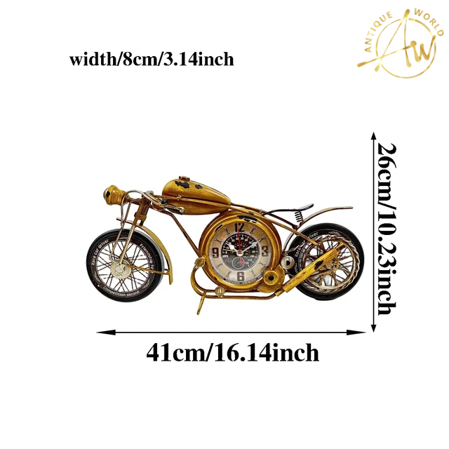 Retro Metal Motorcycle Table Clock