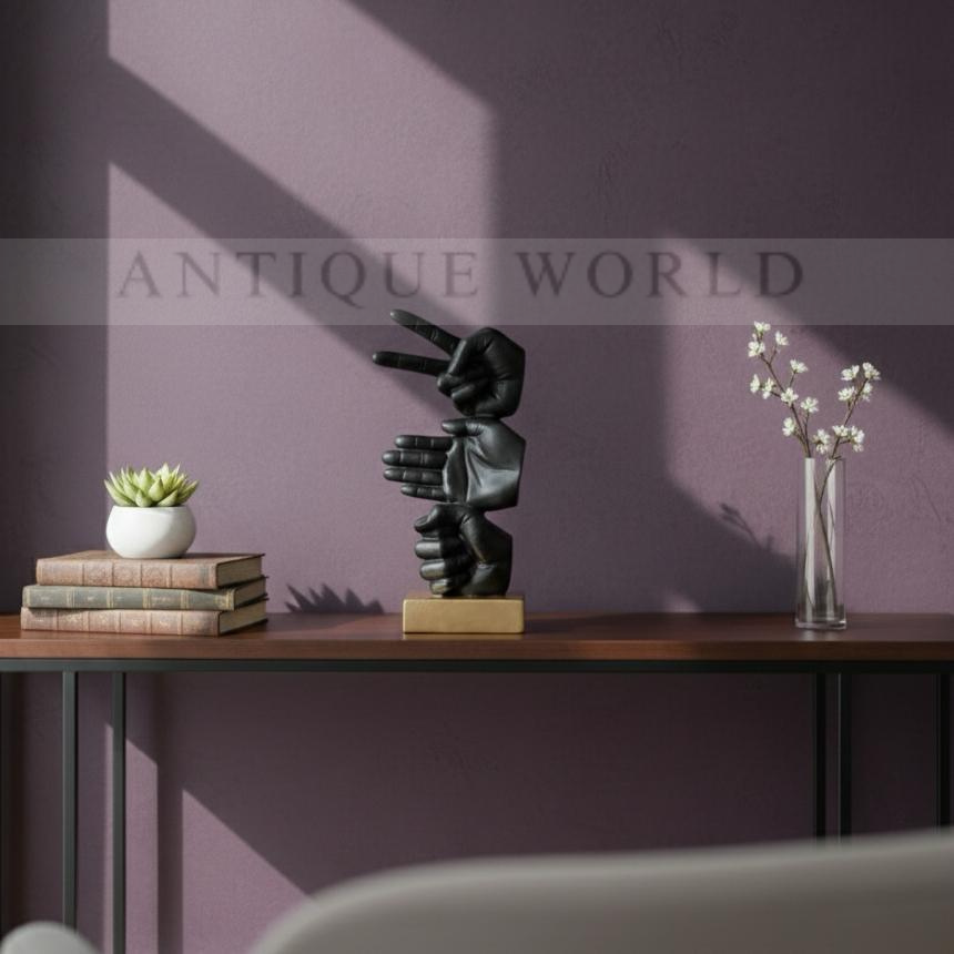 Modern Triple Hand Gesture Sculpture