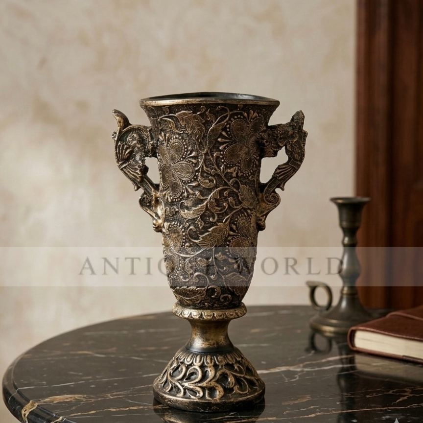 Antique Flora Engraved Vase