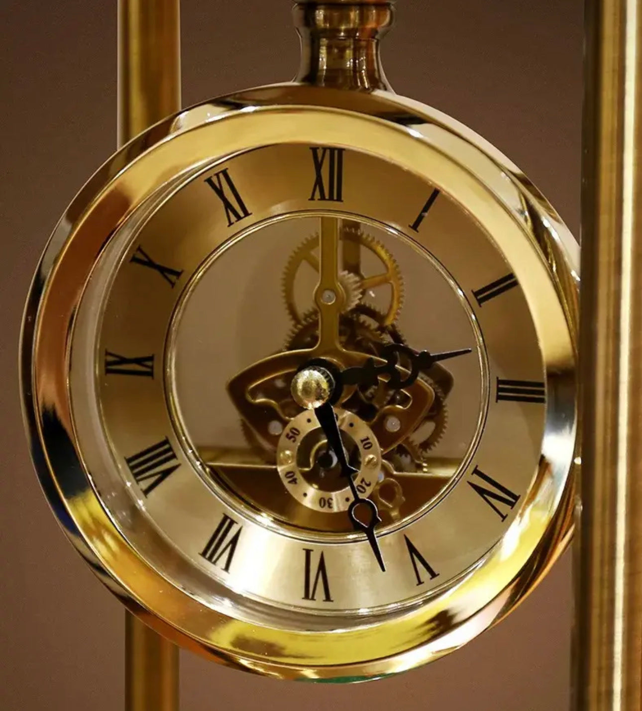 European Vintage Metal Table Clock ( 3pc set )