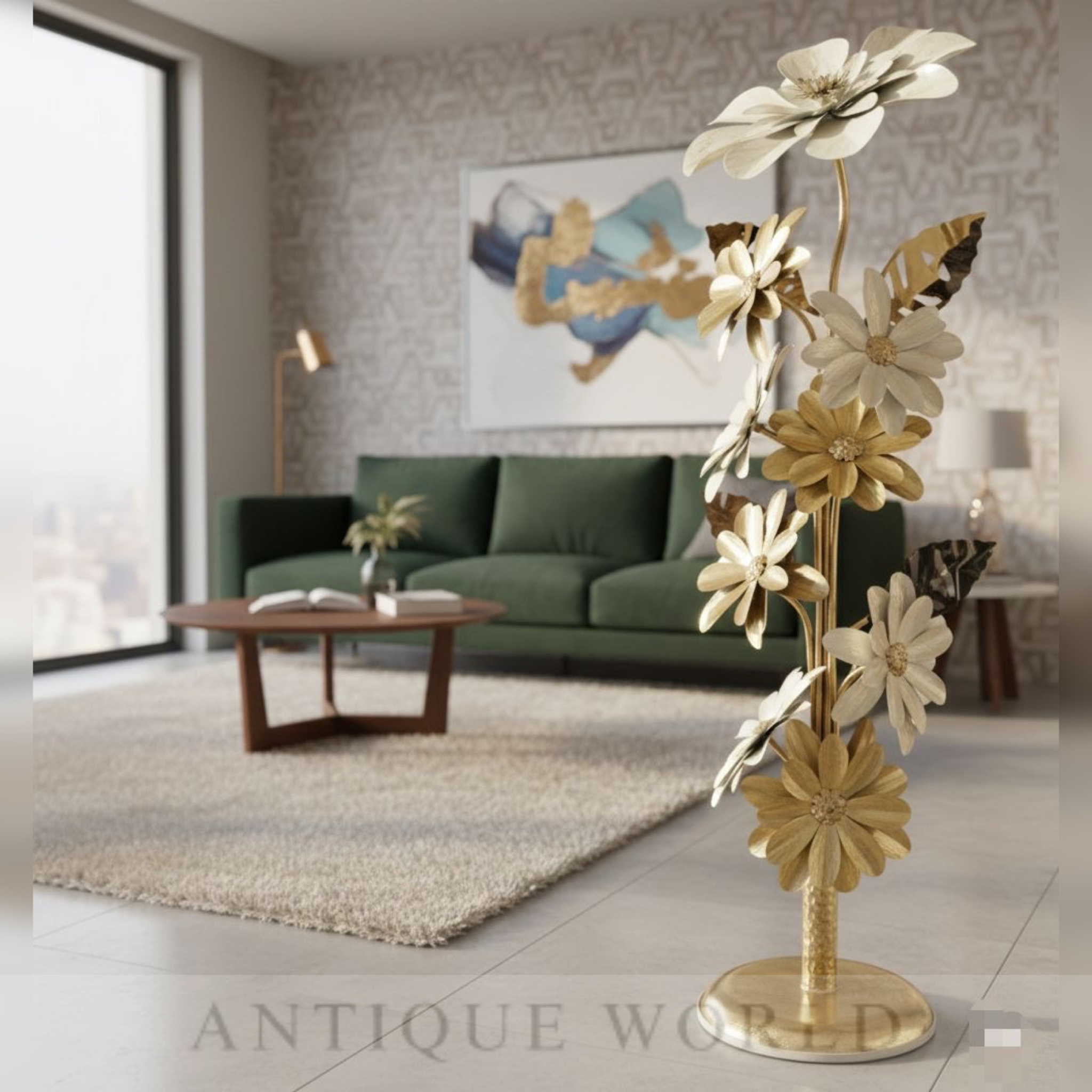 Metal Floral Floor Decor