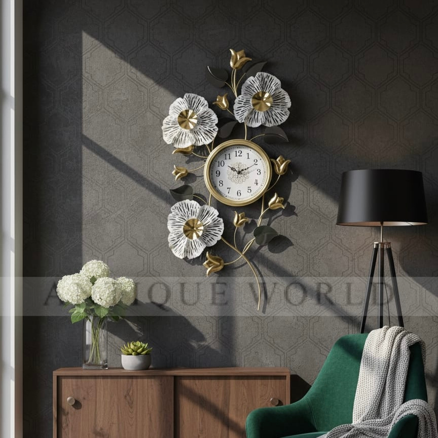 Vertical Metal Floral Wall