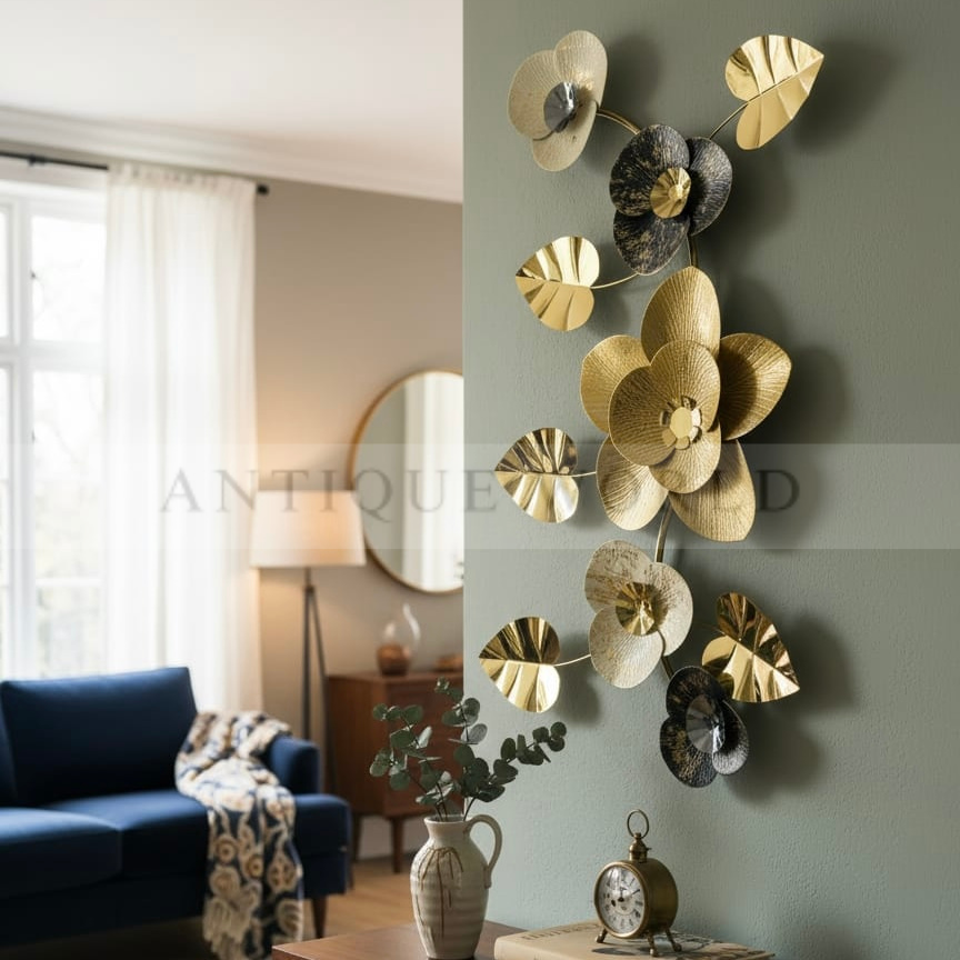 Luxurious Metal Flower Wall Decor