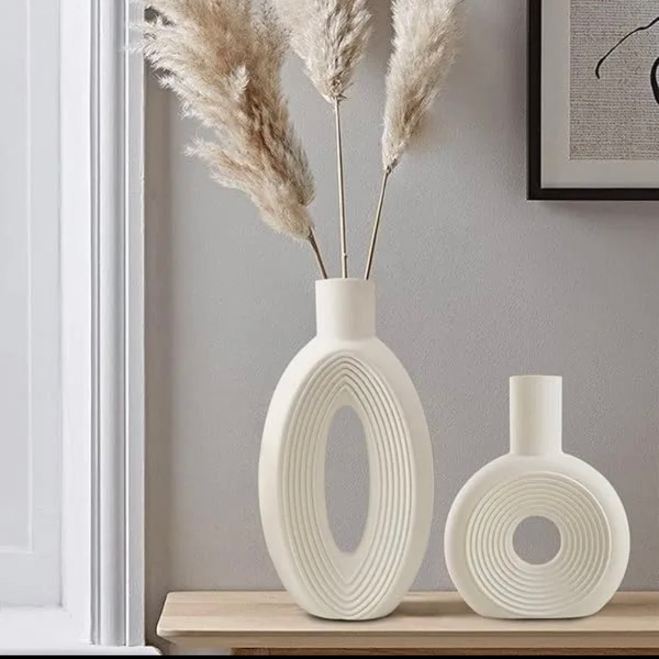 Hollow Oval Shaped Vase 1 Pc