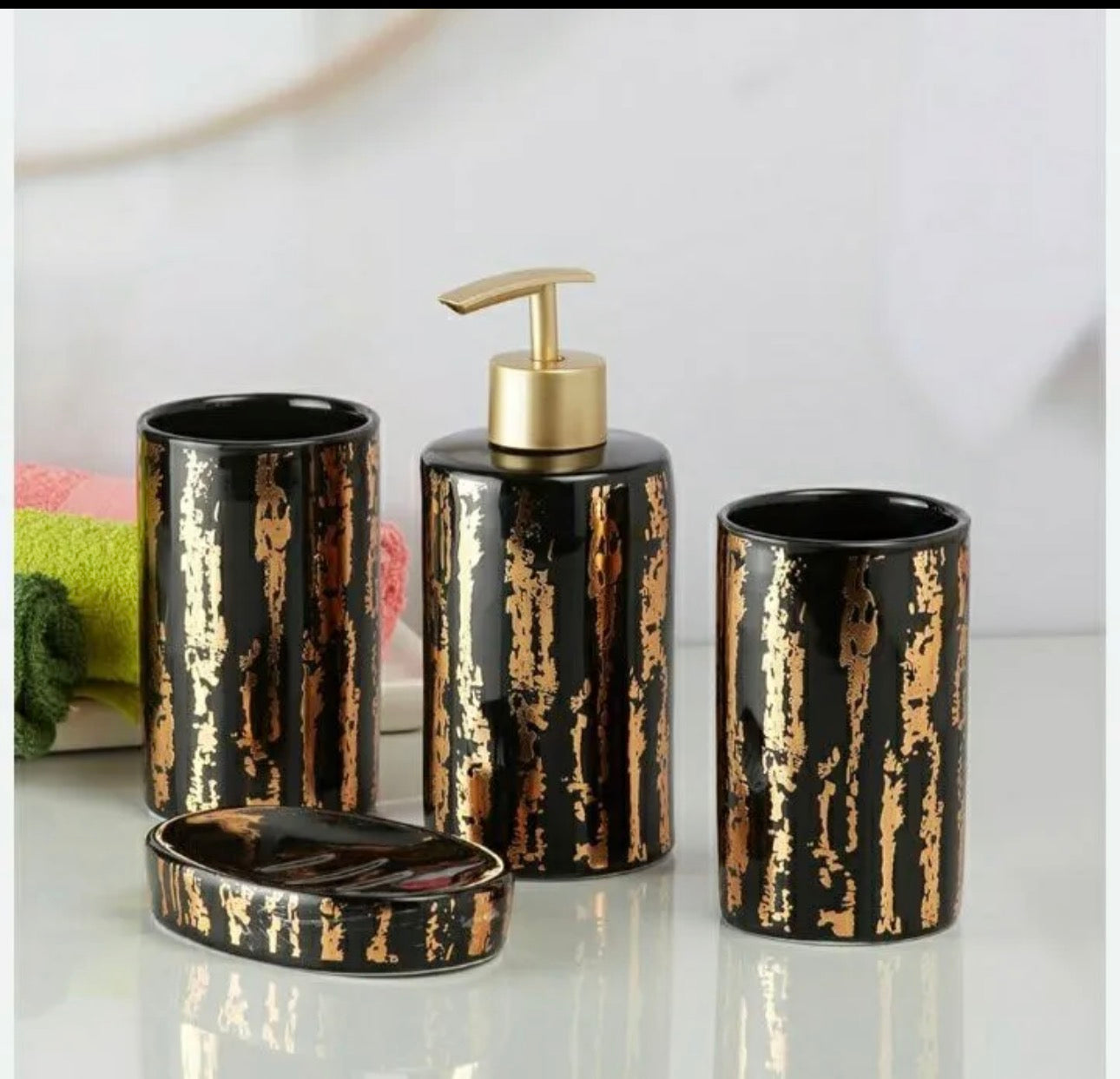 Luxury Black Bathroom Accessories Set