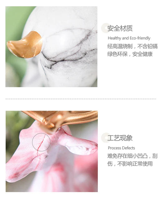 Imitation Marble Deer Ornament ( set of 2 )