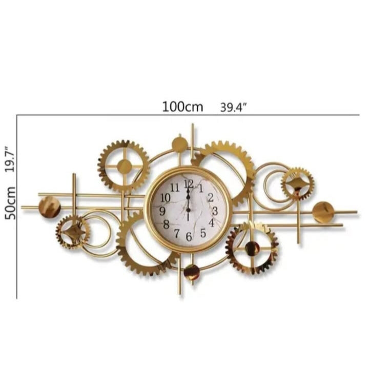 Premium Retro Metal Gears Analog Wall Clock