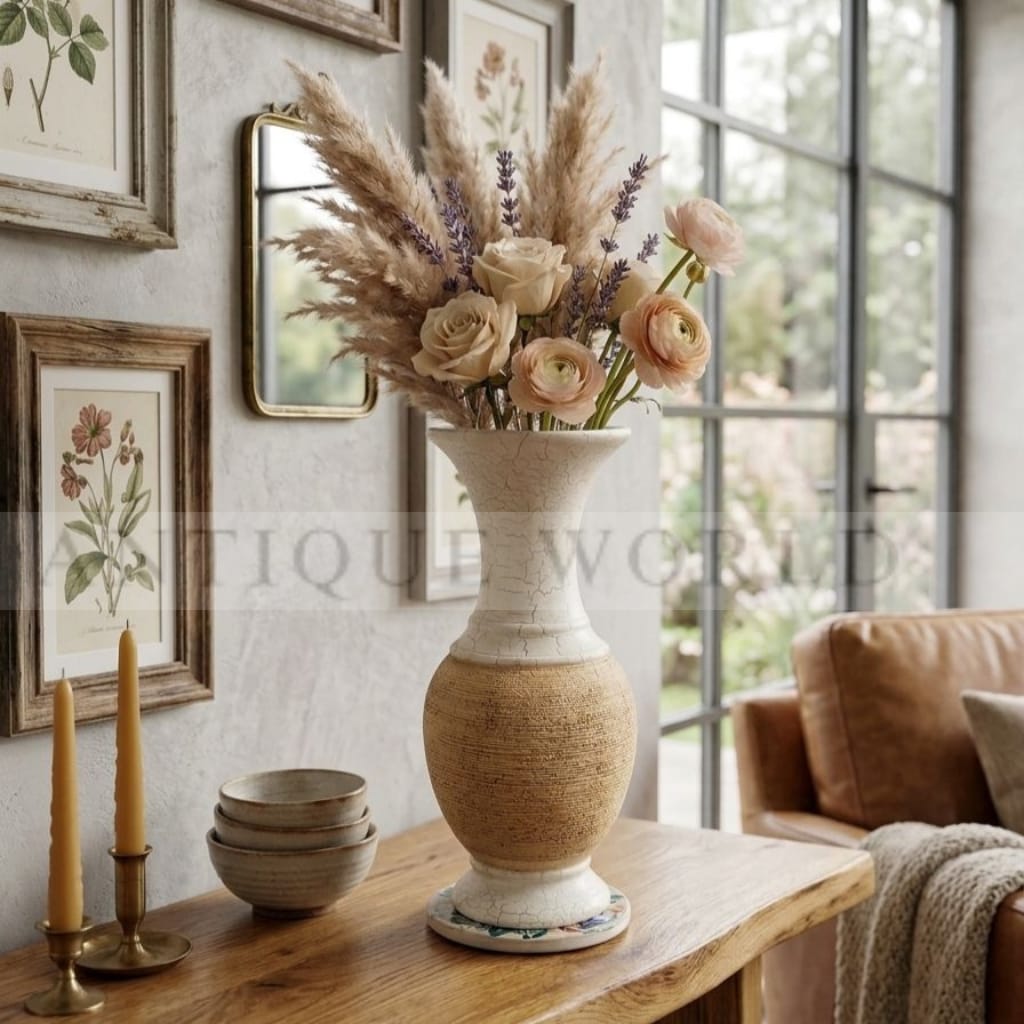 Antiqua Earthy Twin-Tone Antique Vase