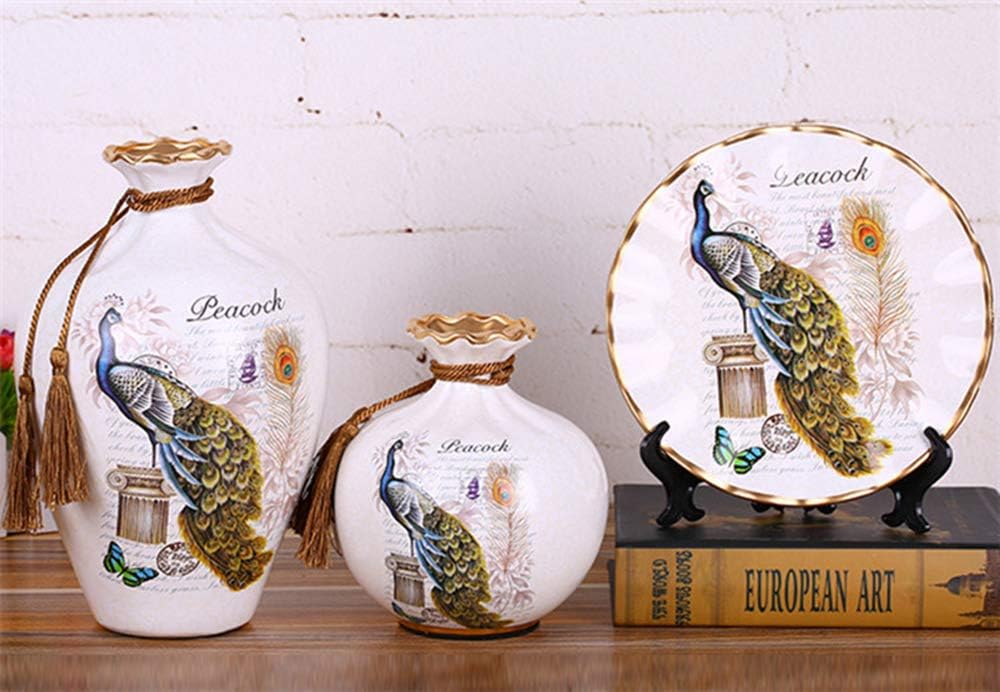 Peacock Ceramic Vase,Set of 3 Pieces