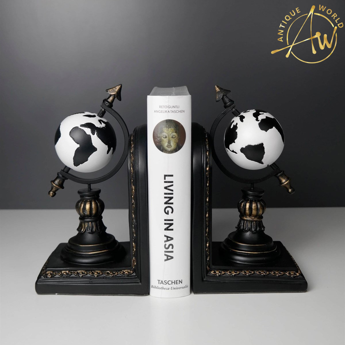 Traditional Check Design Globe Bookend