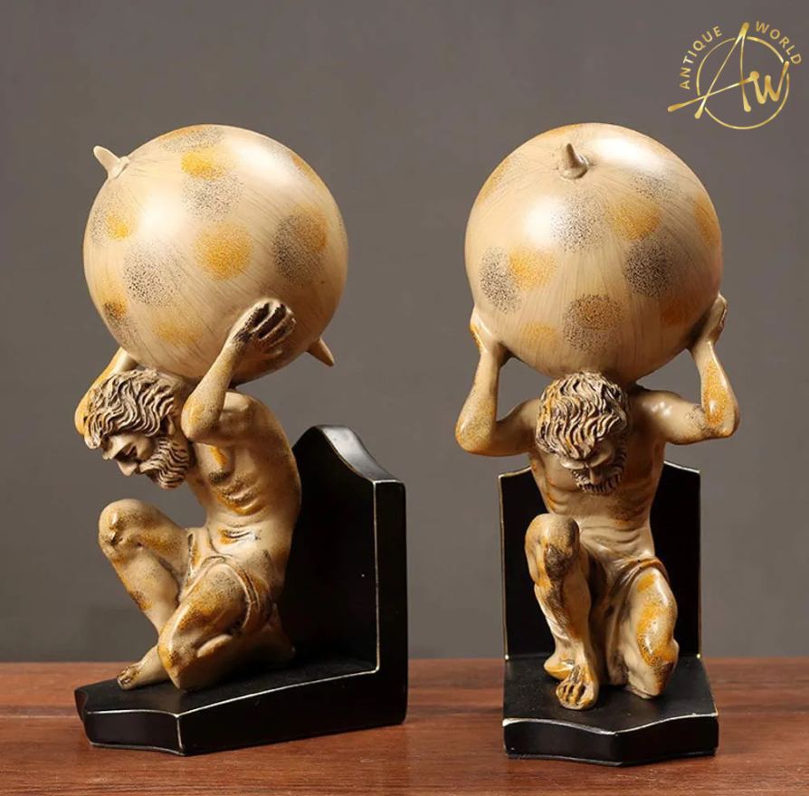 Roman Titan Atlas Statues bookend