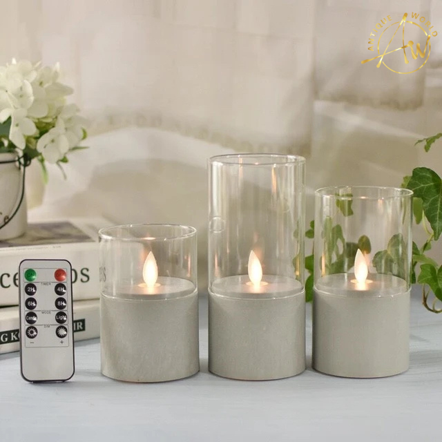 Concrete LED Candles ( Set of 3 )