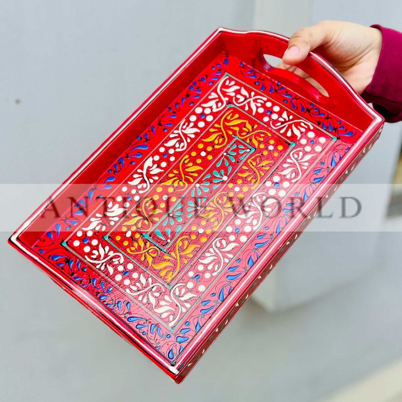 Handcrafted Naqsi Art Wooden Tray
