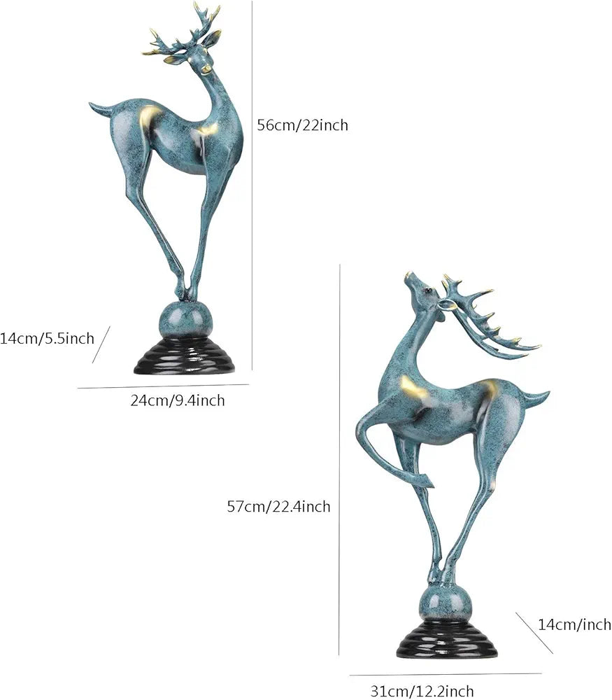 Home Decor Couple Deer Figurine Statue ( Set of 2 )