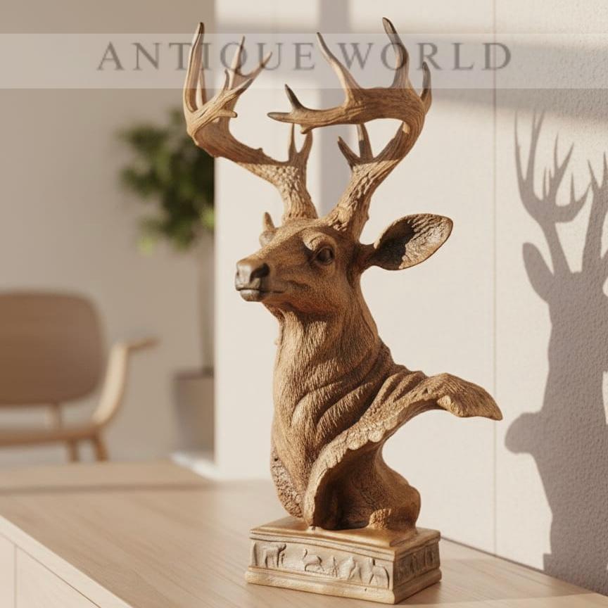 Majestic 3D Deer Head Wall Mount with Antlers"
