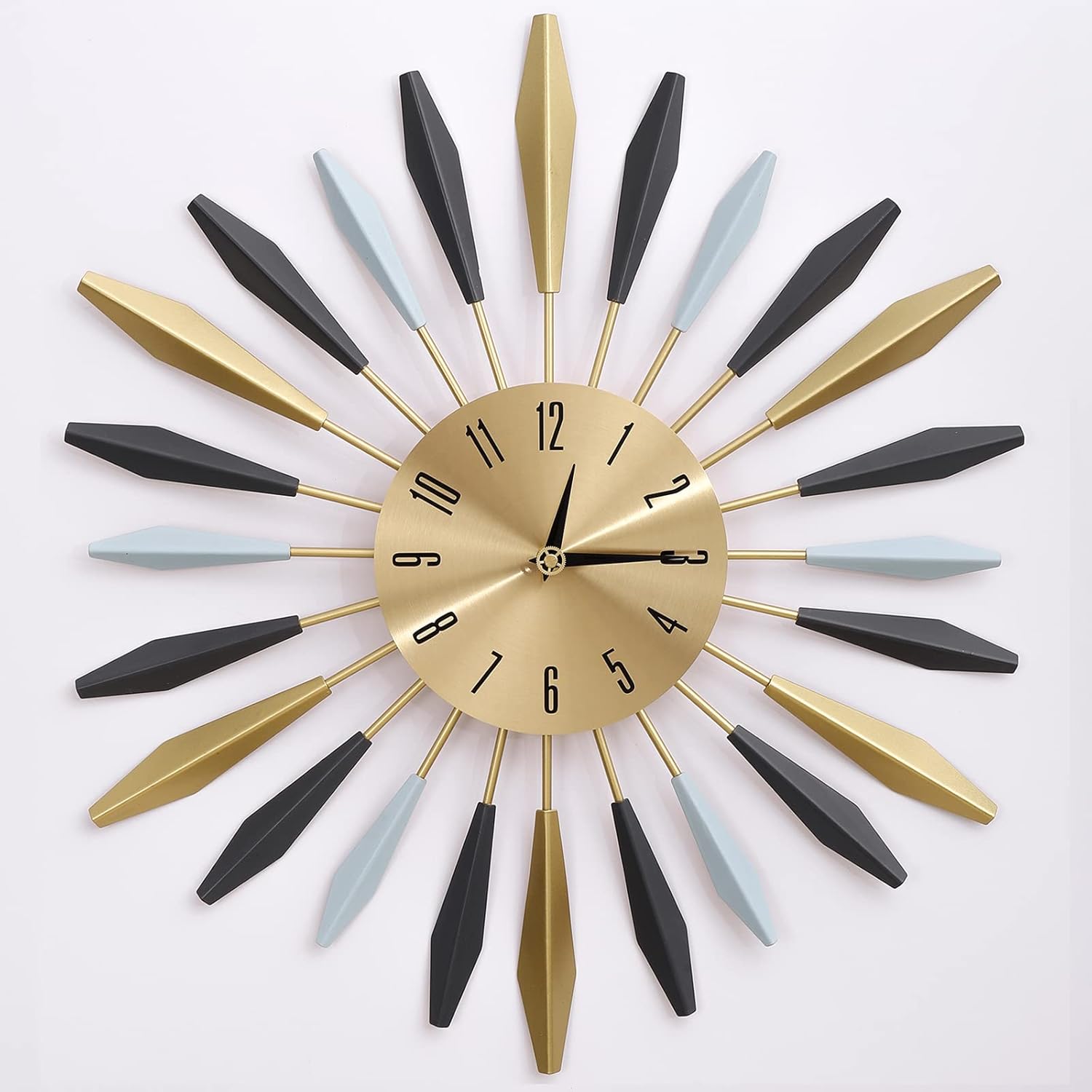 Luxe Metal Wall Clock Living Room