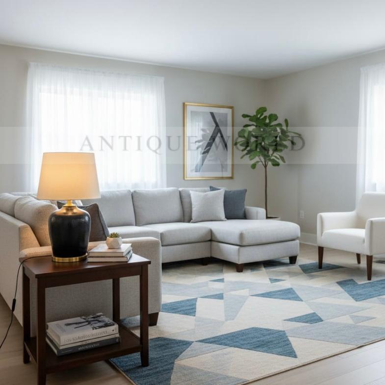 Modern Round Table Lamp with Simple Shade ( Pair )