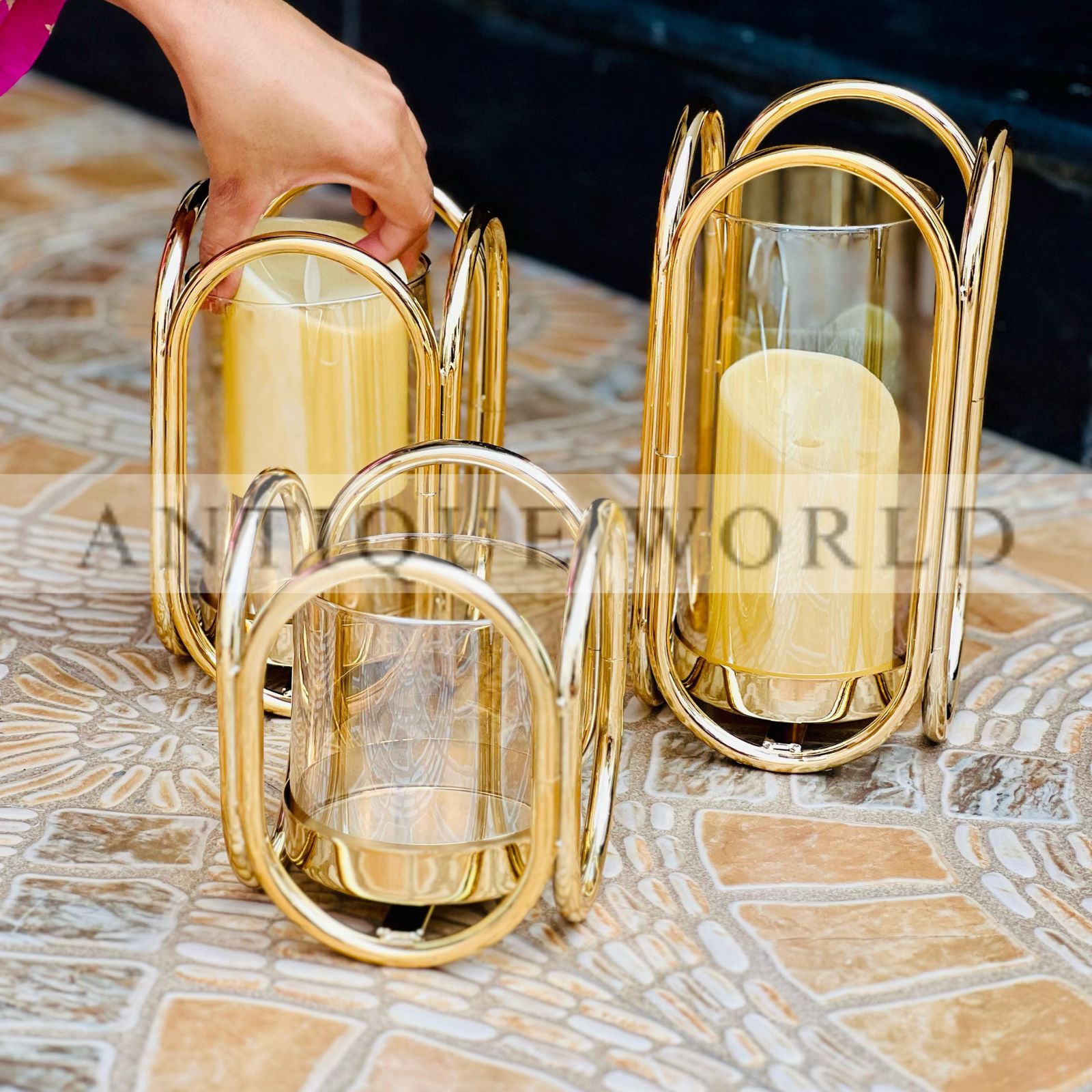 Modern Minimalist Metal Candle Holders (Set Of 3)