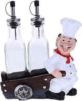 Chef Oil & Vinegar 2 Bottle Dispensers and Bottle Holder