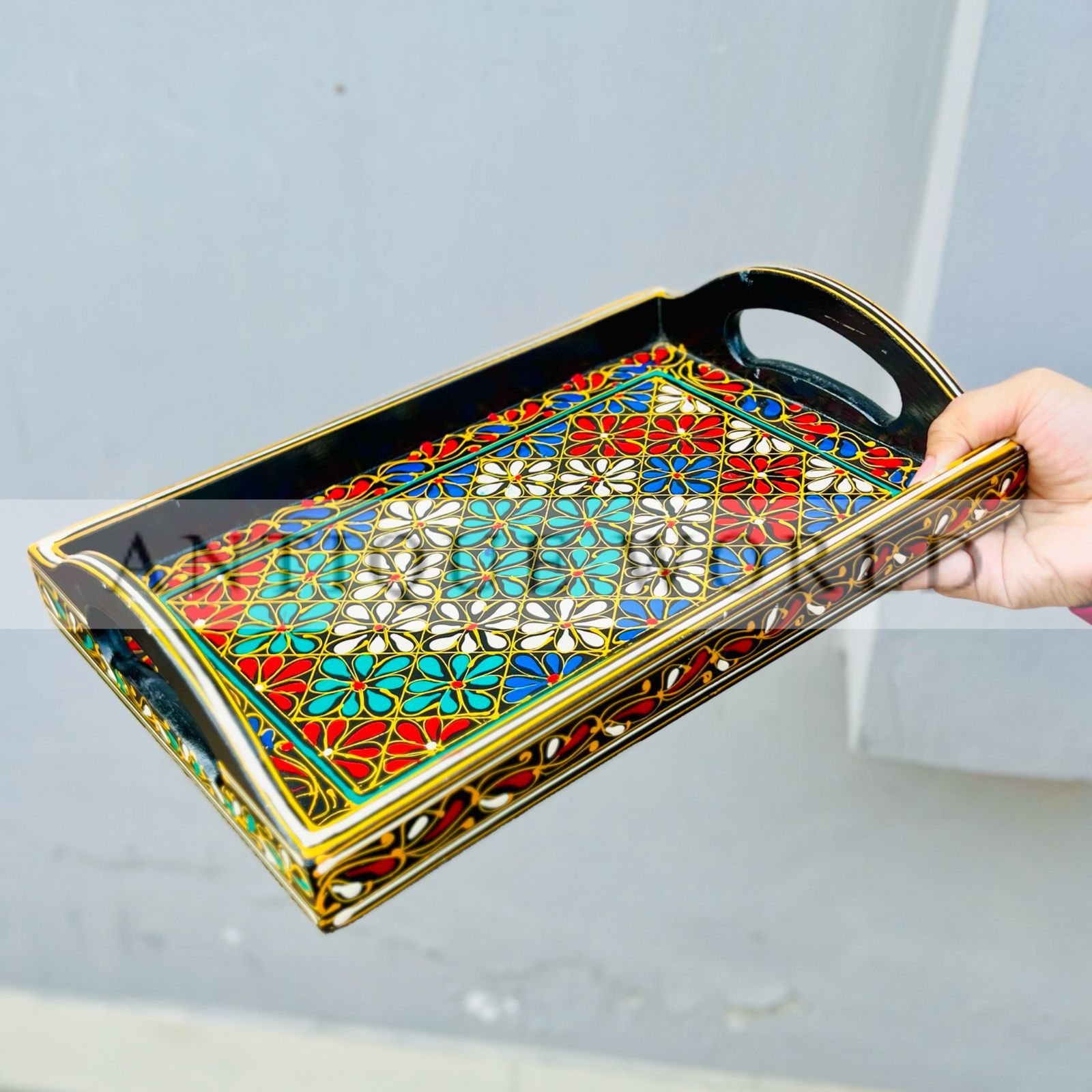 Handcrafted Naqsi Art Wooden Tray