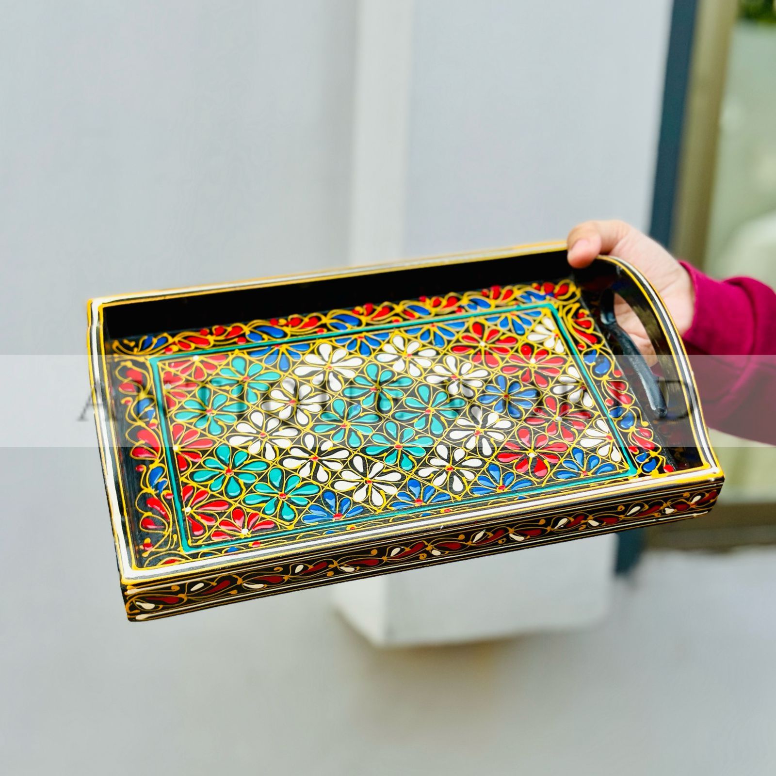 Handcrafted Naqsi Art Wooden Tray