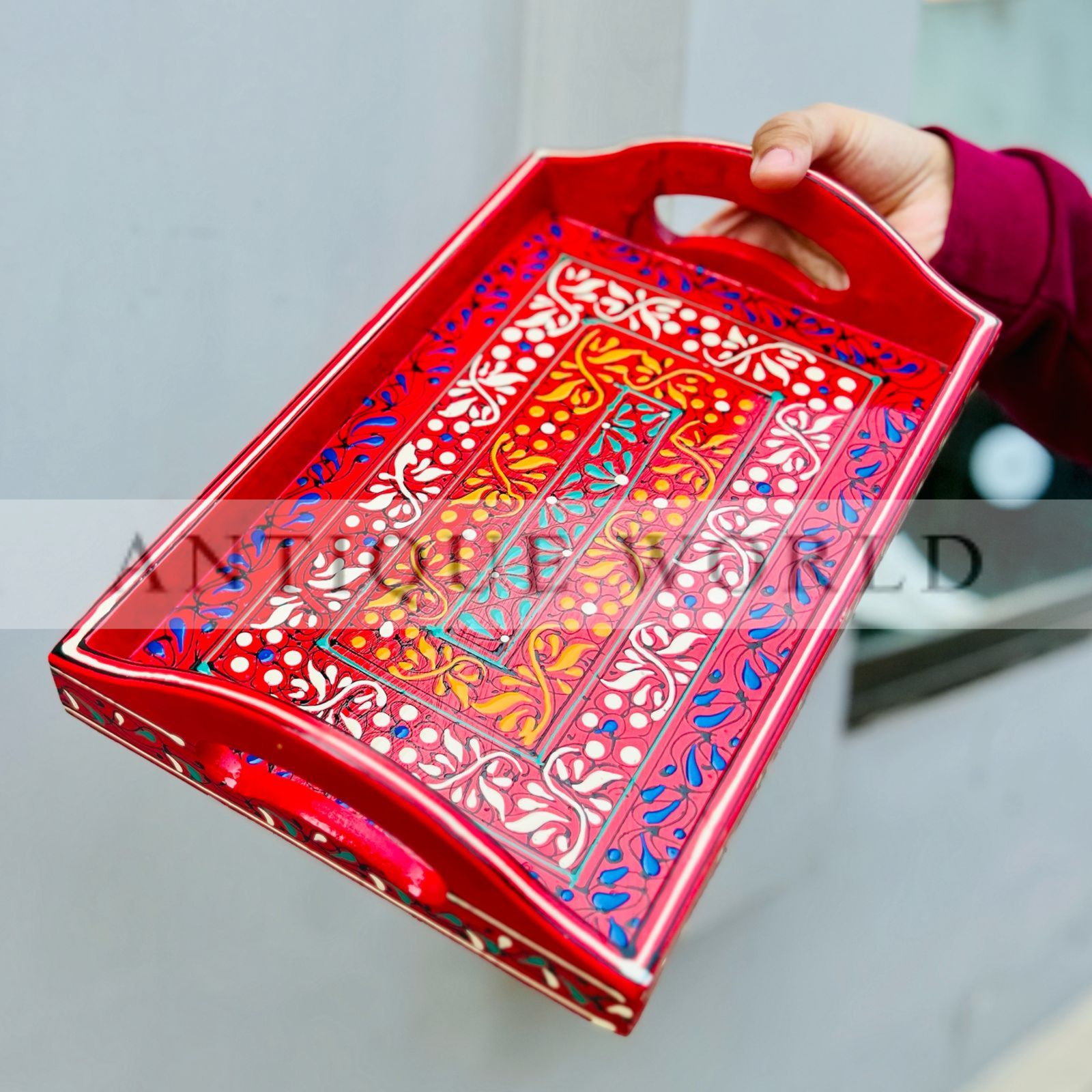Handcrafted Naqsi Art Wooden Tray