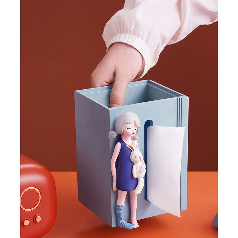 Creativity Resin Cute Girl Tissue Box
