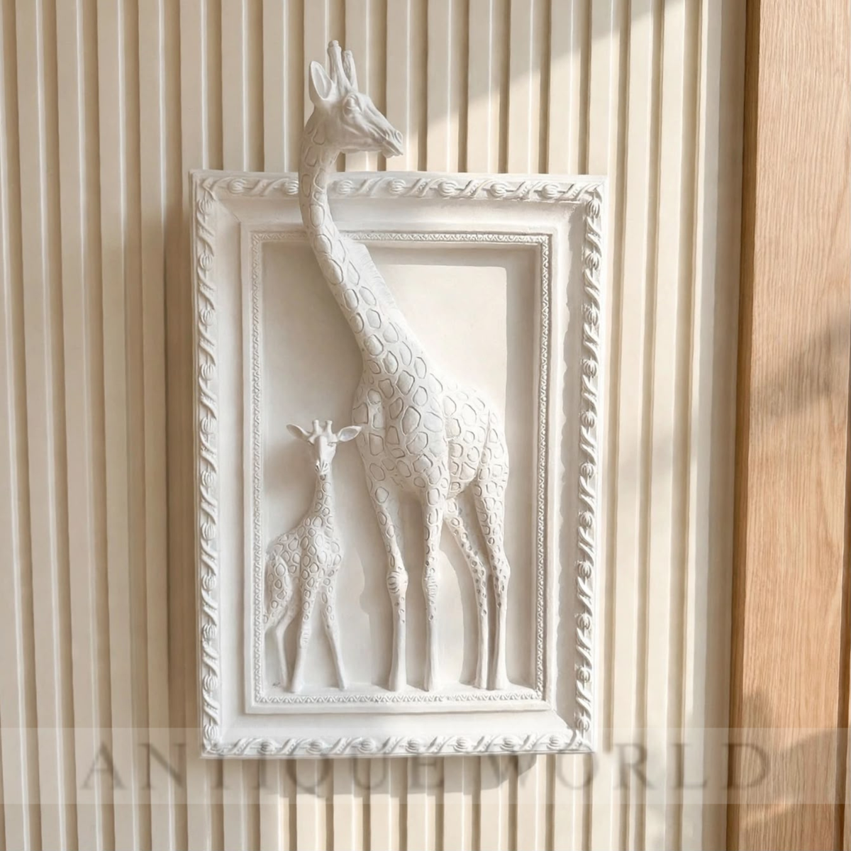 Golden Giraffe Family Elegance Wall Art