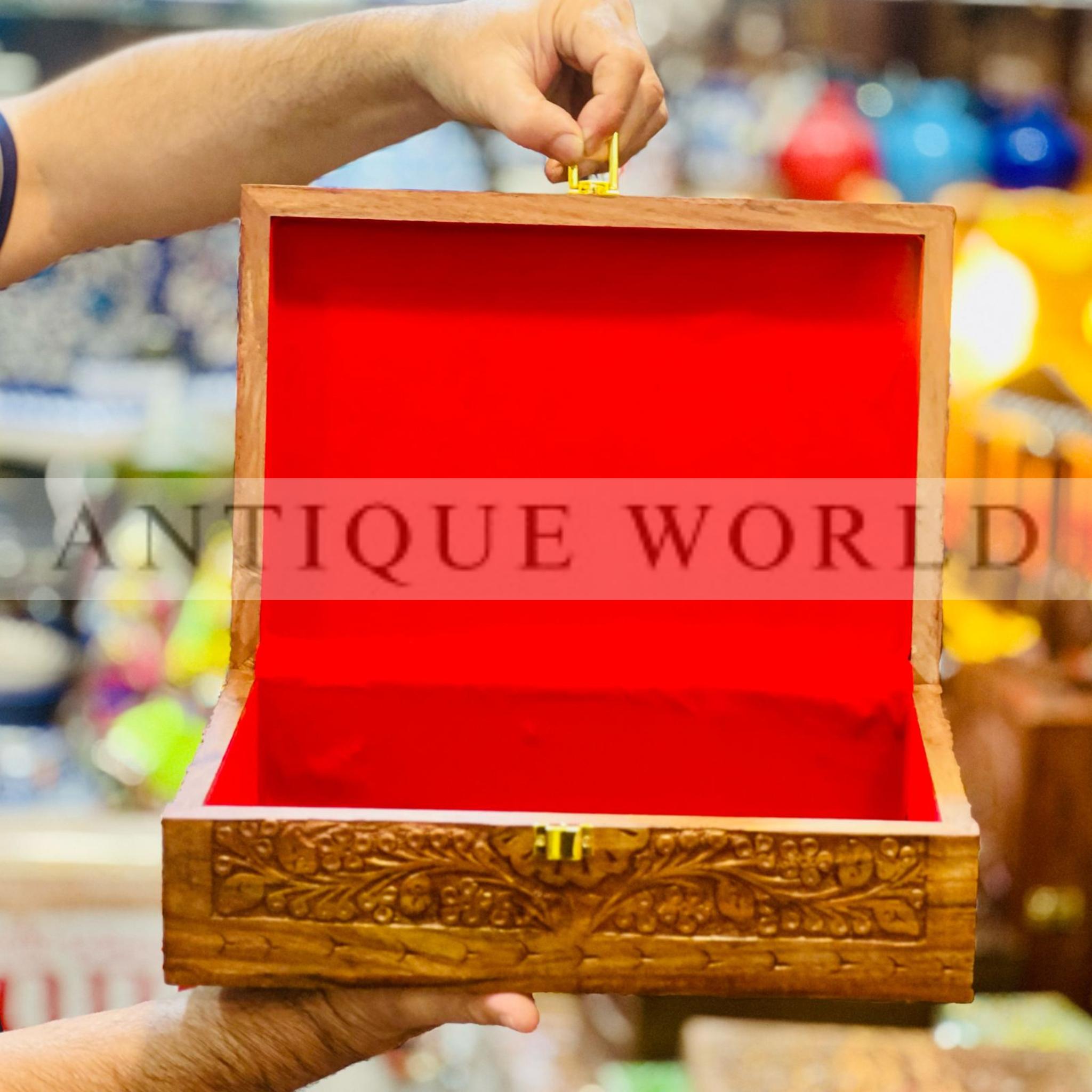 Vintage Hand Carved Wooden Box