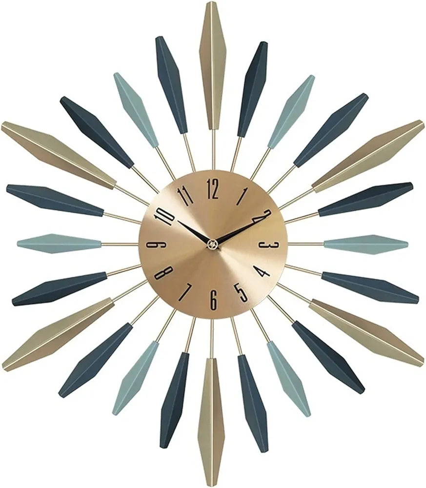 Luxe Metal Wall Clock Living Room